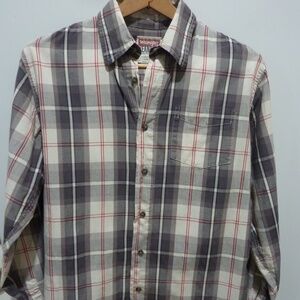 Wrangler Jeans Co. Men's SIZE M Premium Quality PLAID L/ Sleeve Button Up Shirt